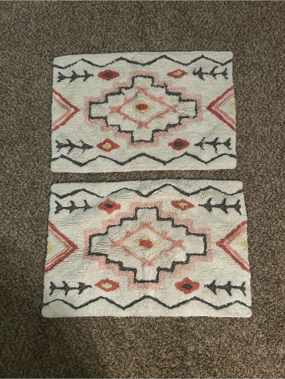 World market  of 2 Geometric Patterned bath mats